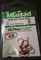 Mustad wide gap dropshot hooks size 6 10548R